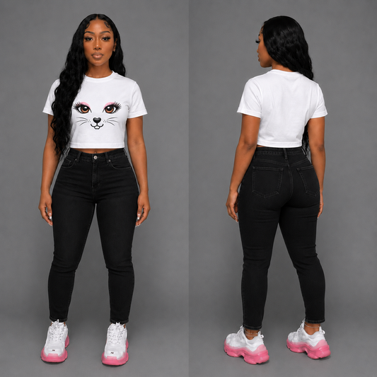 Cutey Cat Face Women's T-Shirt