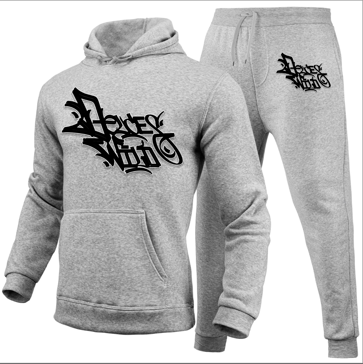 Fire Grey Hoodie Set