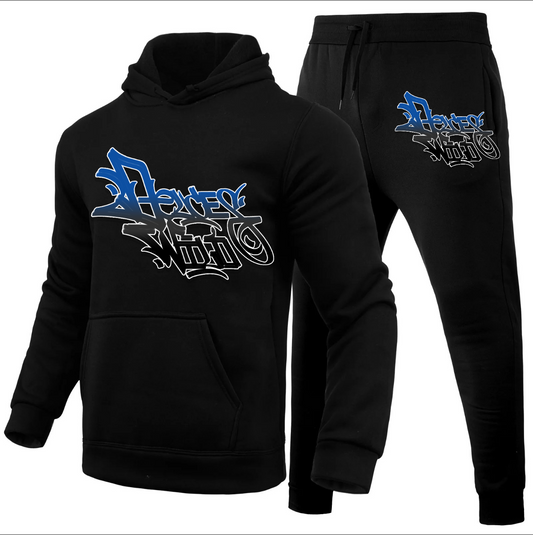 Fire Blue Hoodie Set